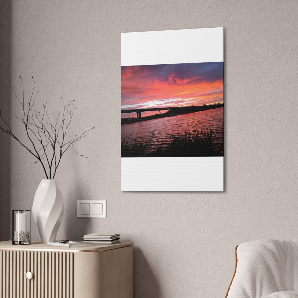Sunset Bridge — Stretched Canvas Print