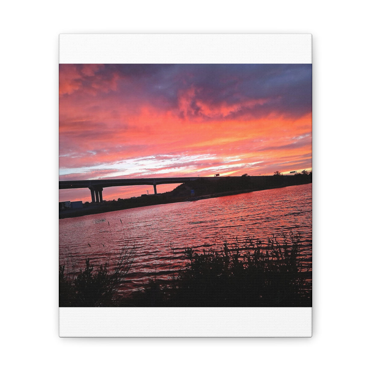 Sunset Bridge — Stretched Canvas Print