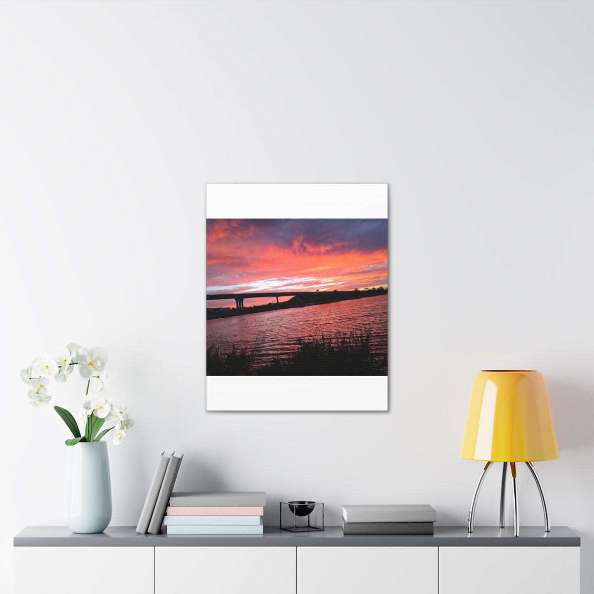 Sunset Bridge — Stretched Canvas Print