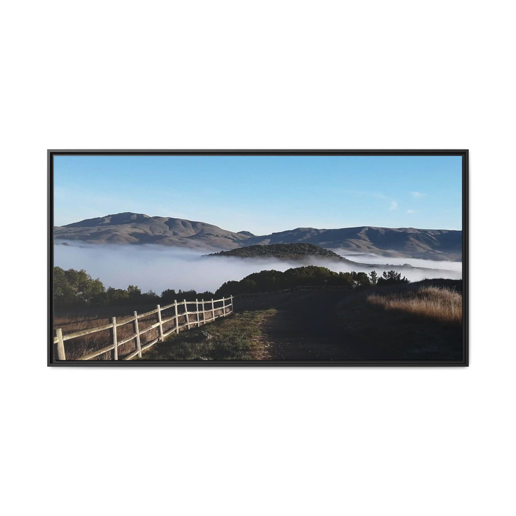 Coastal Fog Path — Framed Matte Canvas Print