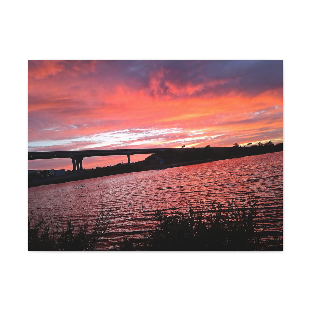 Sunset Bridge — Stretched Canvas Print