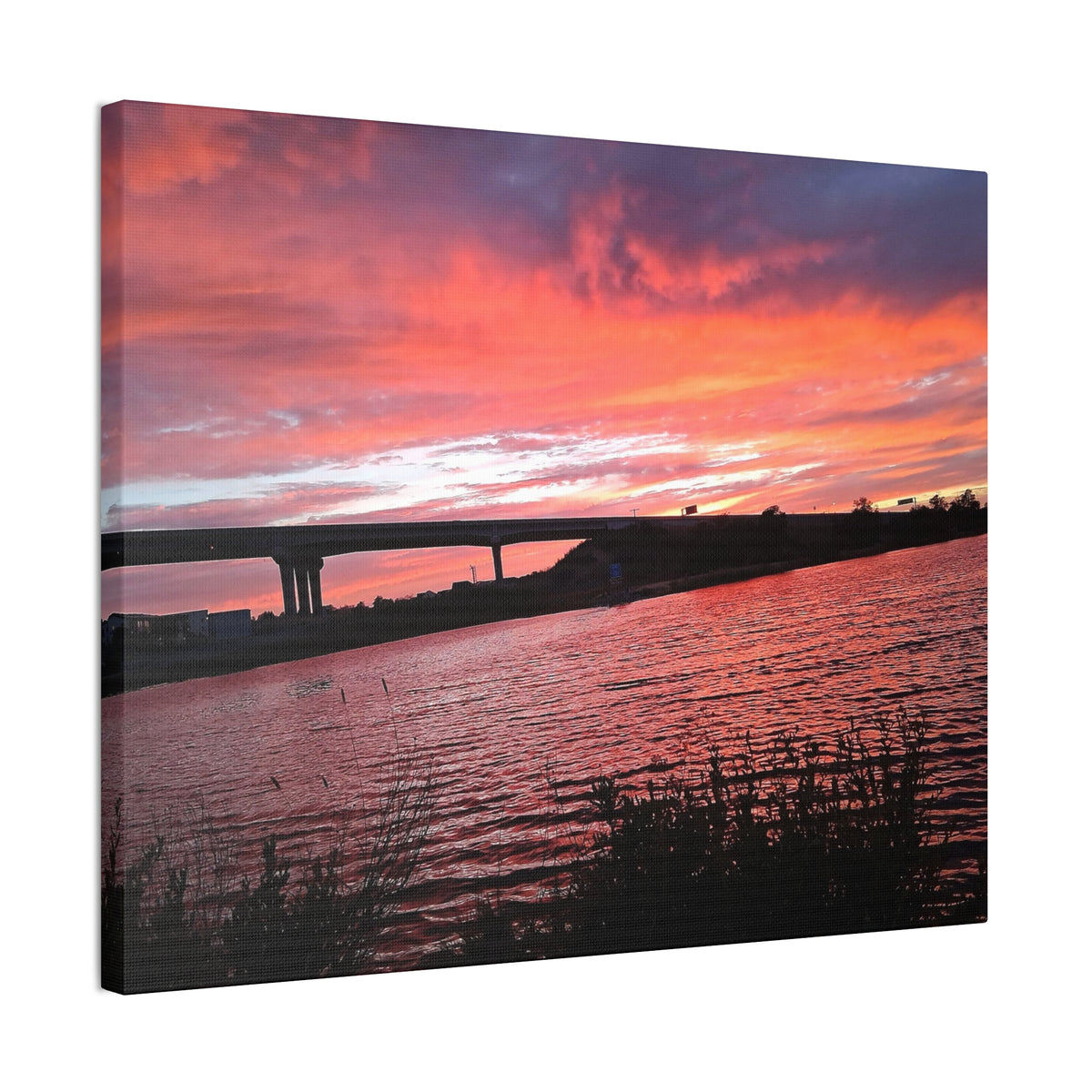 Sunset Bridge — Stretched Canvas Print