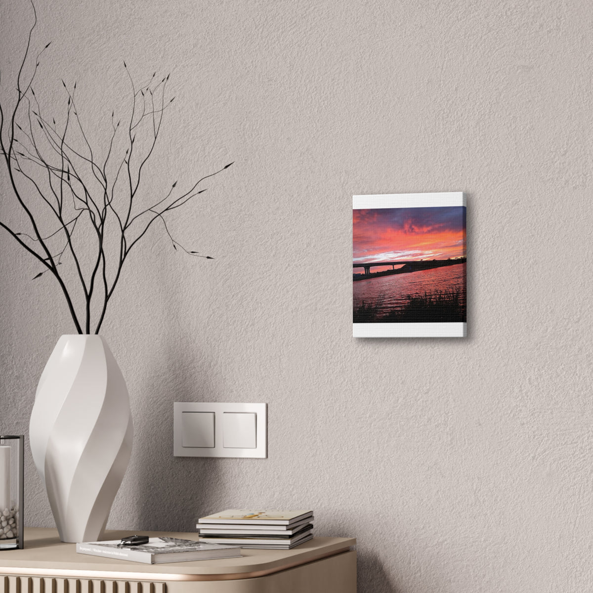 Sunset Bridge — Stretched Canvas Print
