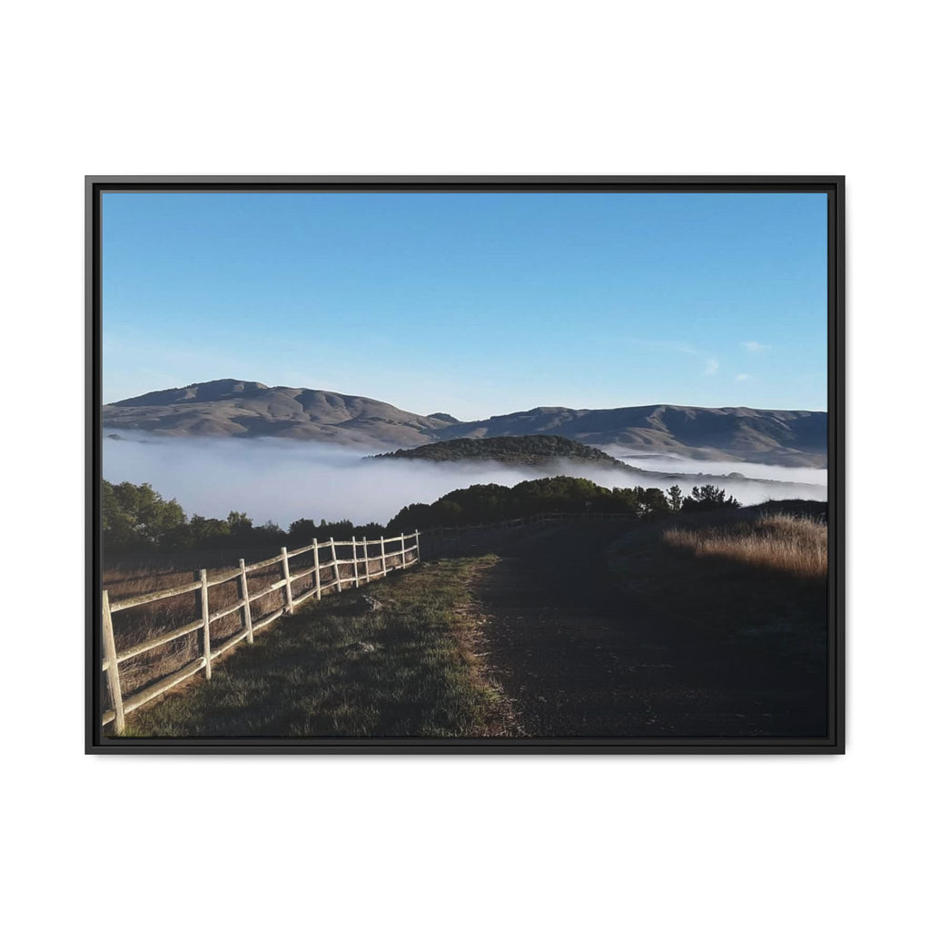 Coastal Fog Path — Framed Matte Canvas Print