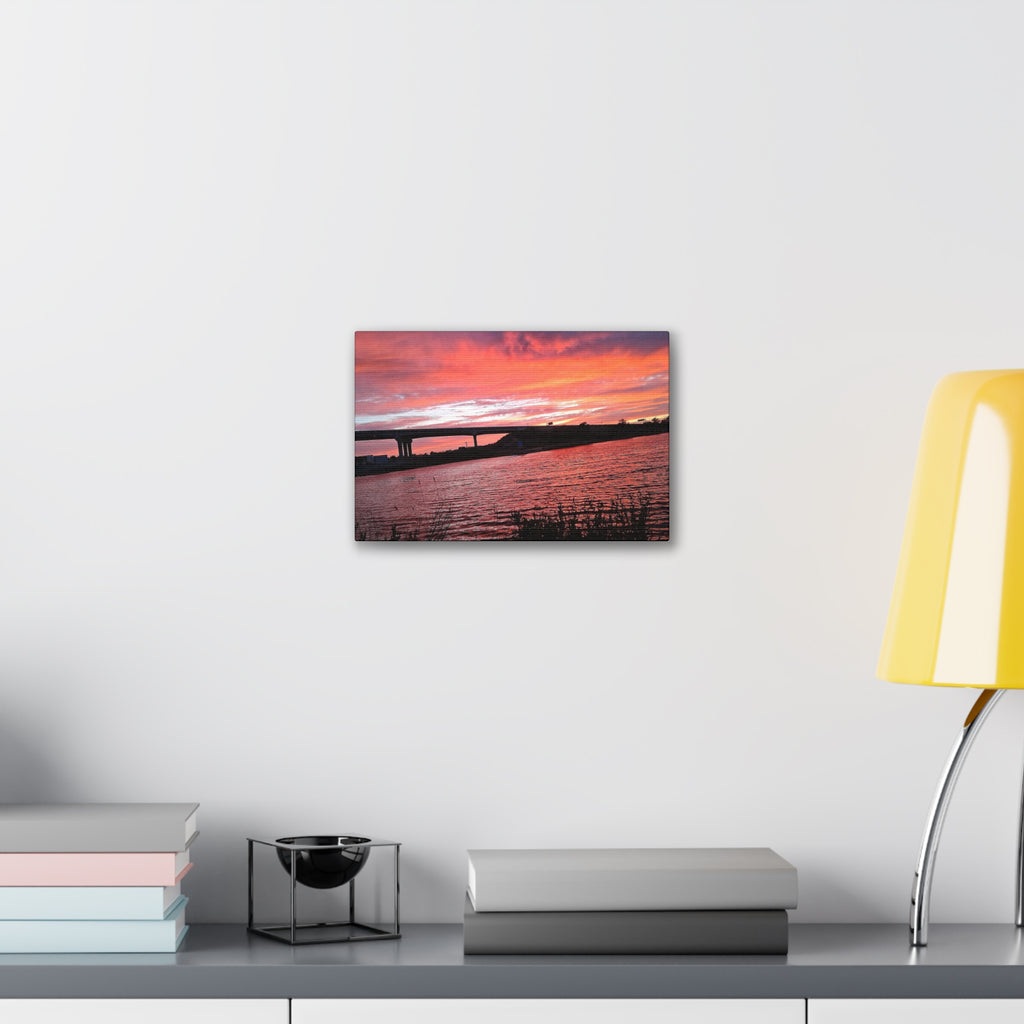 Sunset Bridge — Stretched Canvas Print