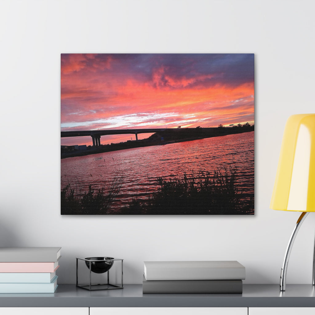 Sunset Bridge — Stretched Canvas Print