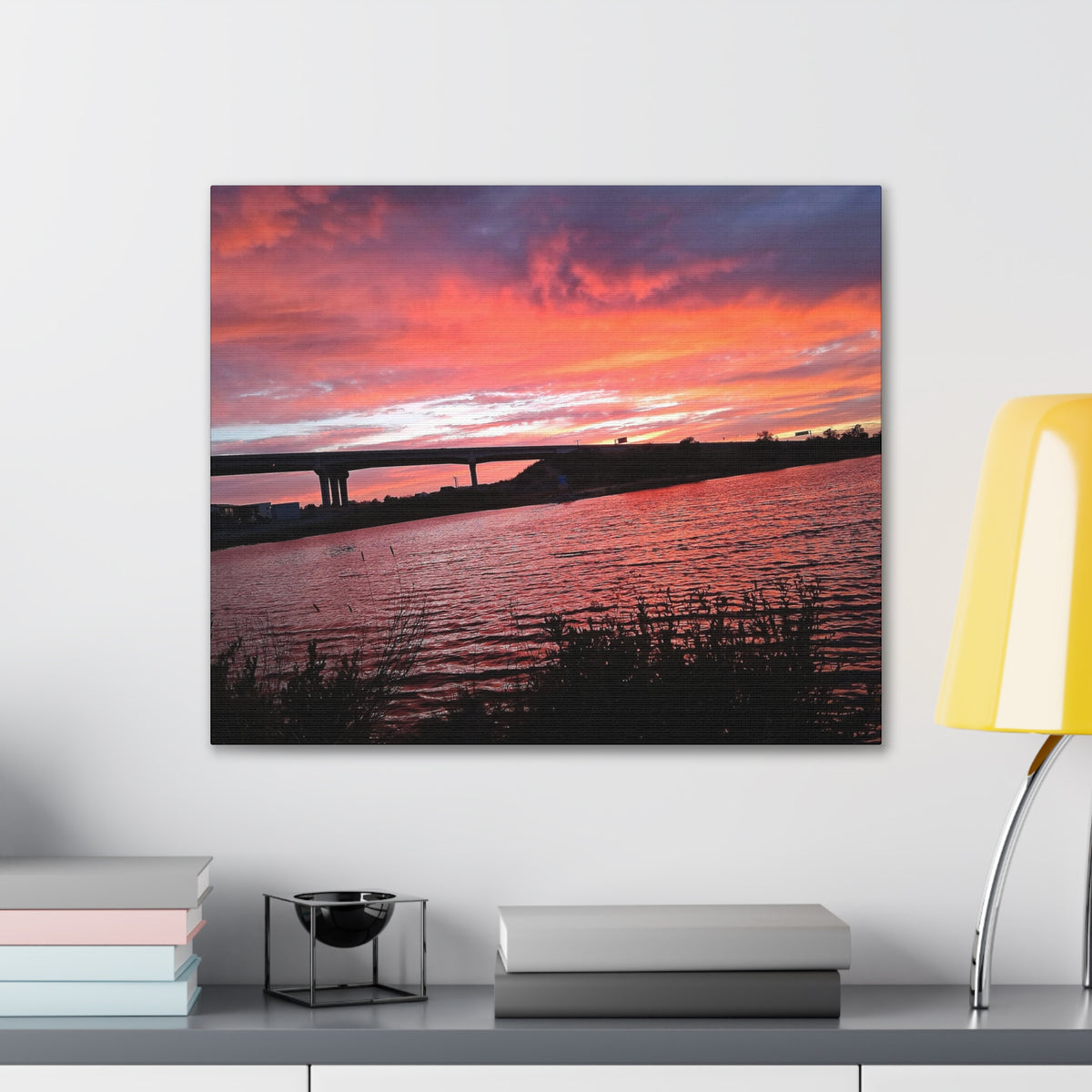 Sunset Bridge — Stretched Canvas Print