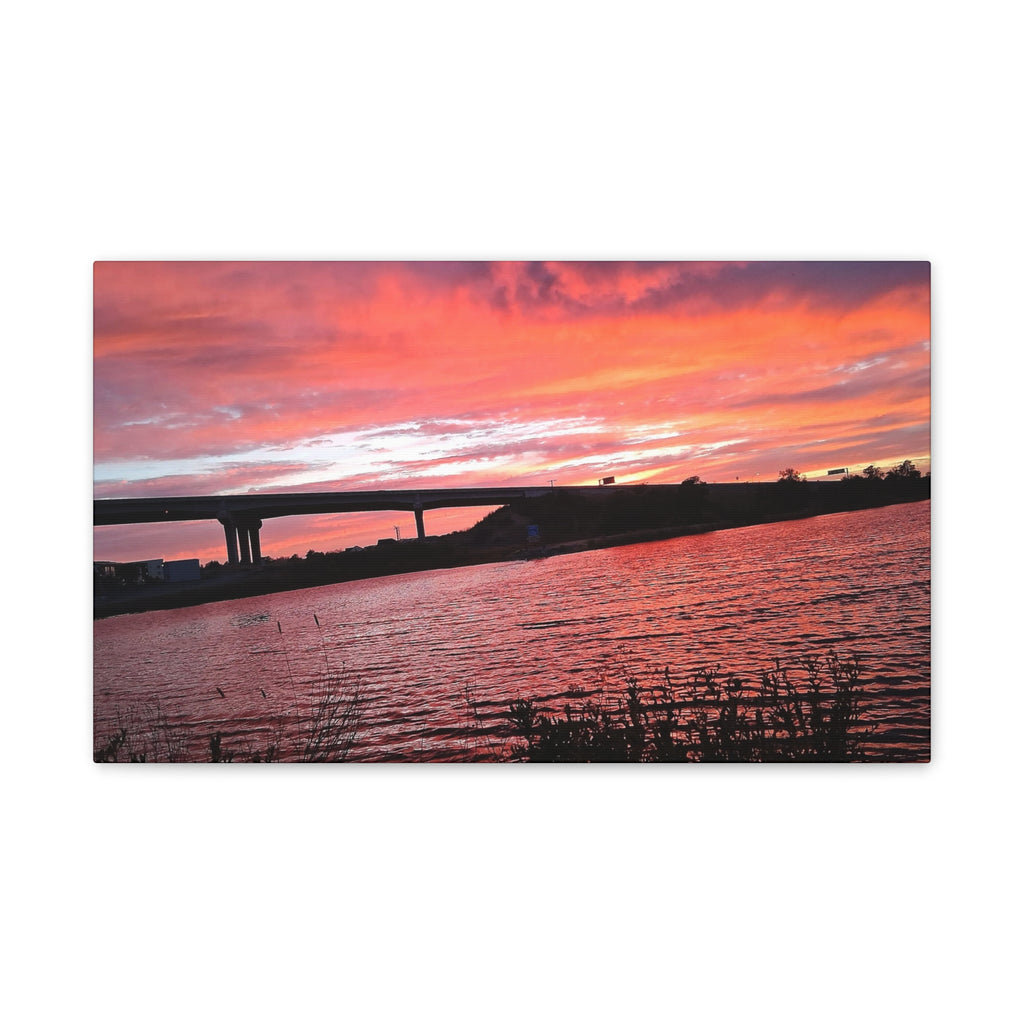 Sunset Bridge — Stretched Canvas Print