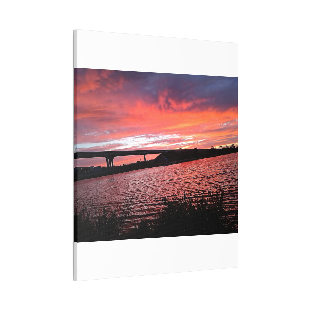 Sunset Bridge — Stretched Canvas Print