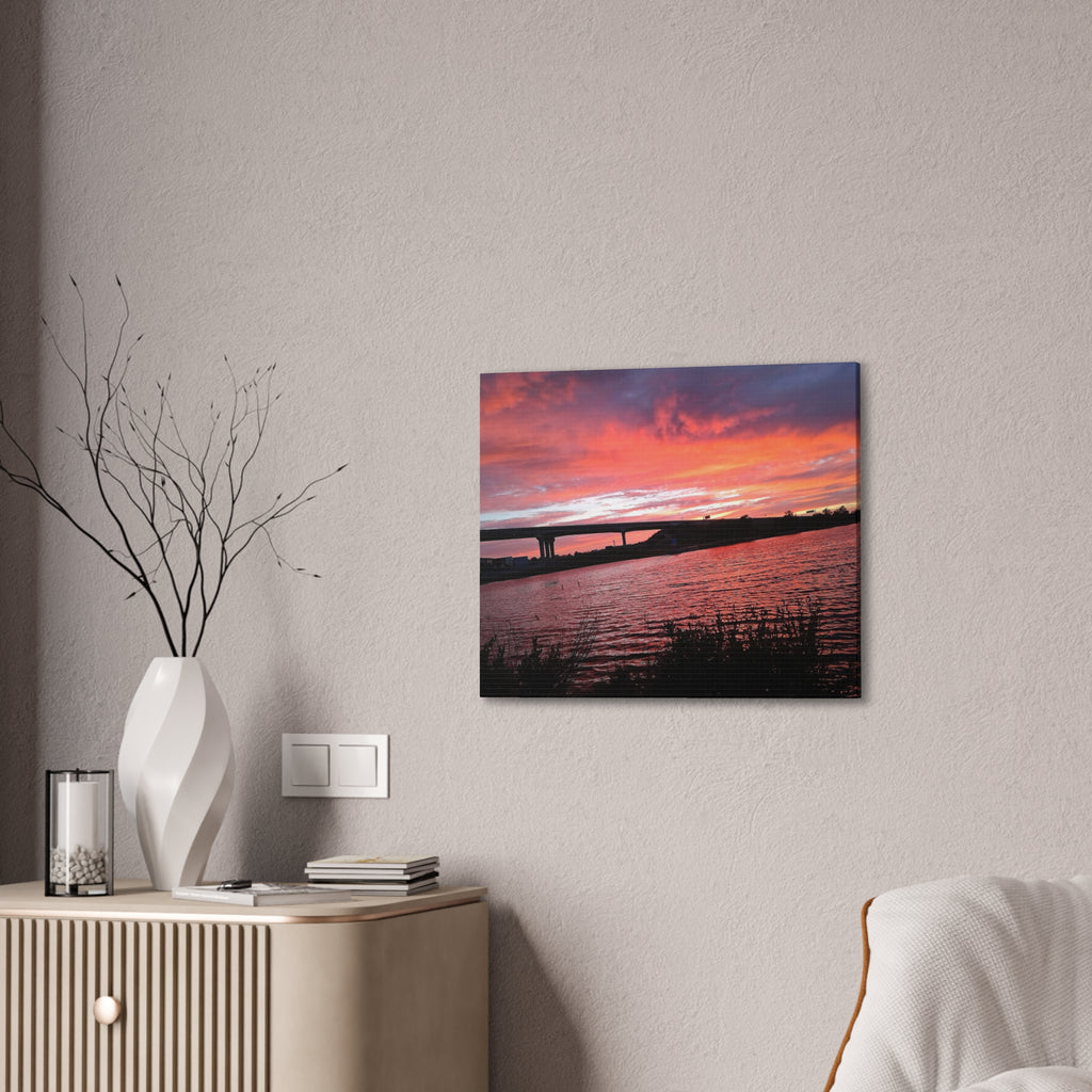 Sunset Bridge — Stretched Canvas Print