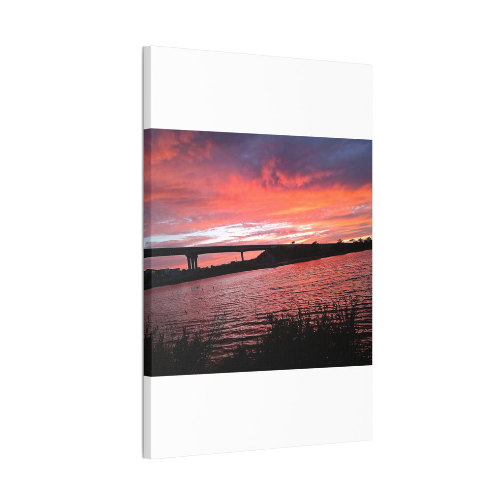 Sunset Bridge — Stretched Canvas Print
