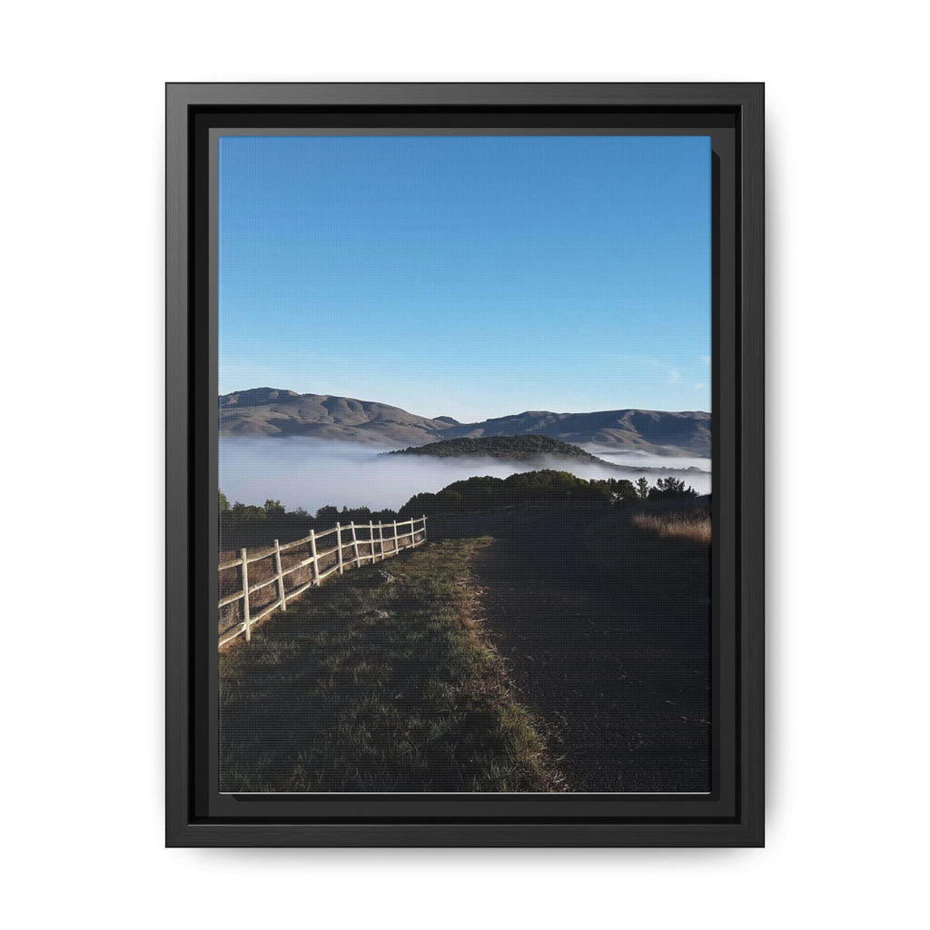 Coastal Fog Path — Framed Matte Canvas Print