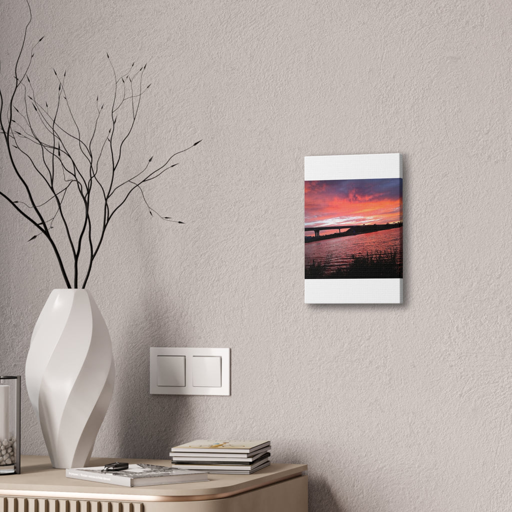 Sunset Bridge — Stretched Canvas Print
