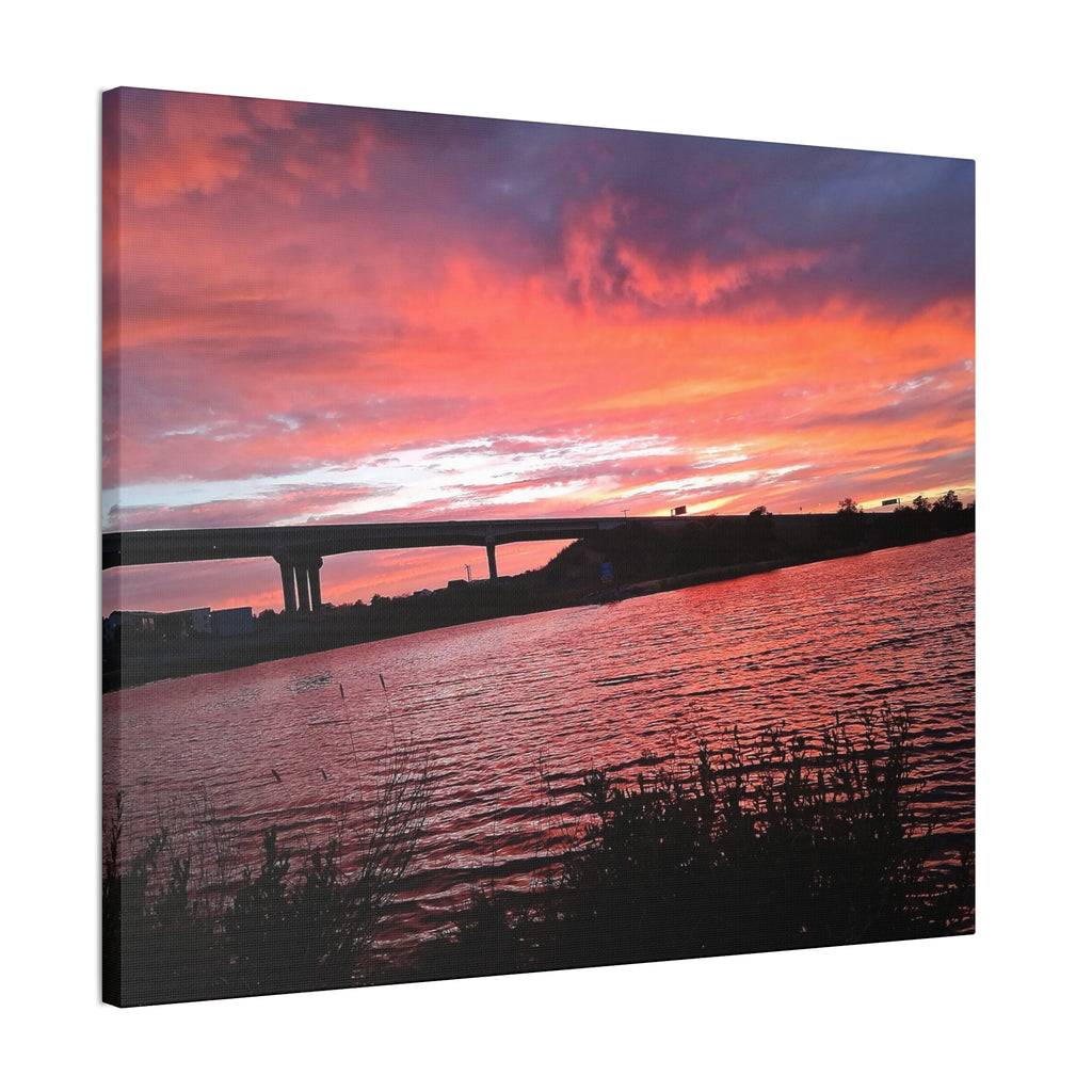 Sunset Bridge — Stretched Canvas Print
