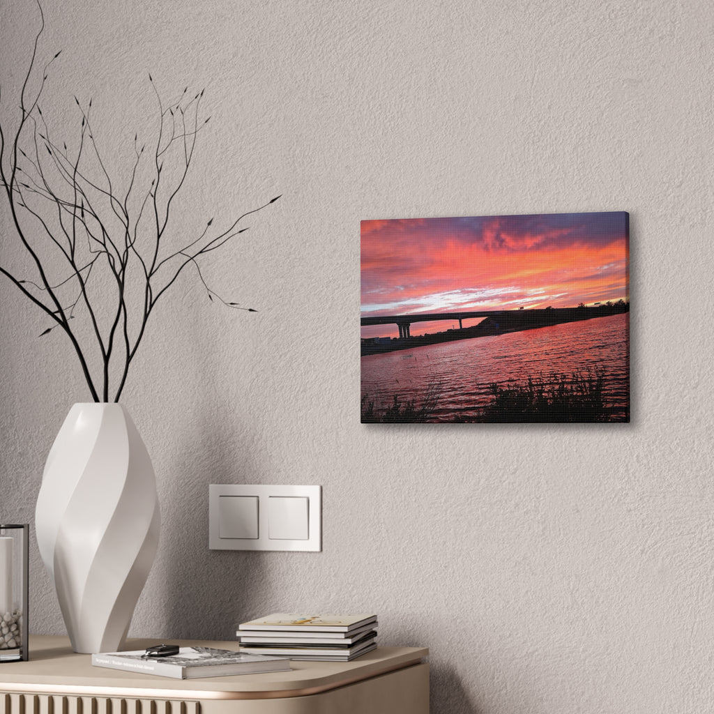 Sunset Bridge — Stretched Canvas Print