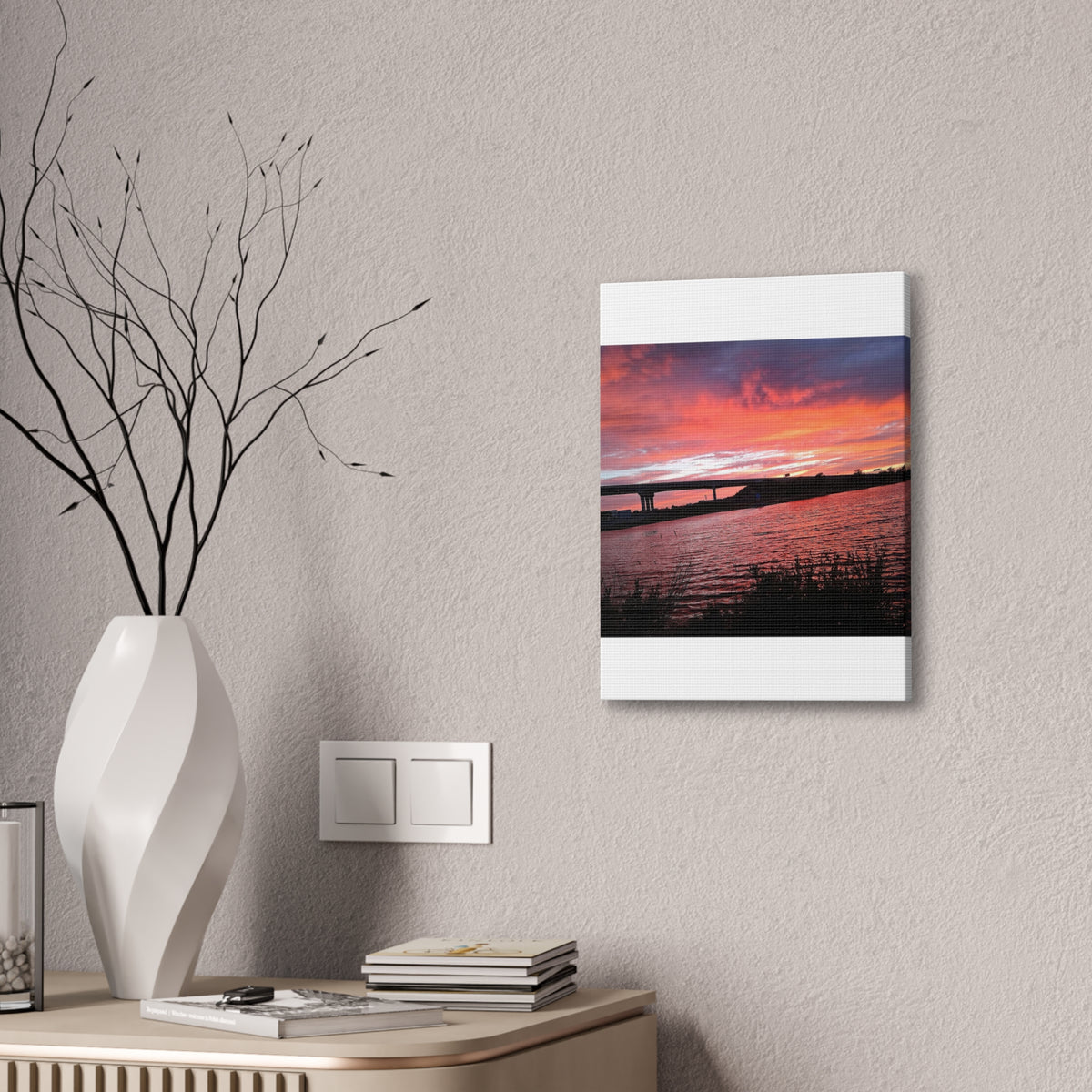 Sunset Bridge — Stretched Canvas Print
