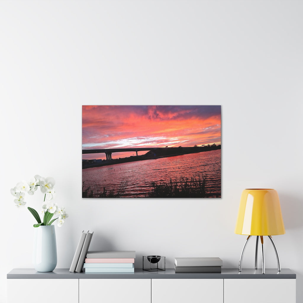 Sunset Bridge — Stretched Canvas Print