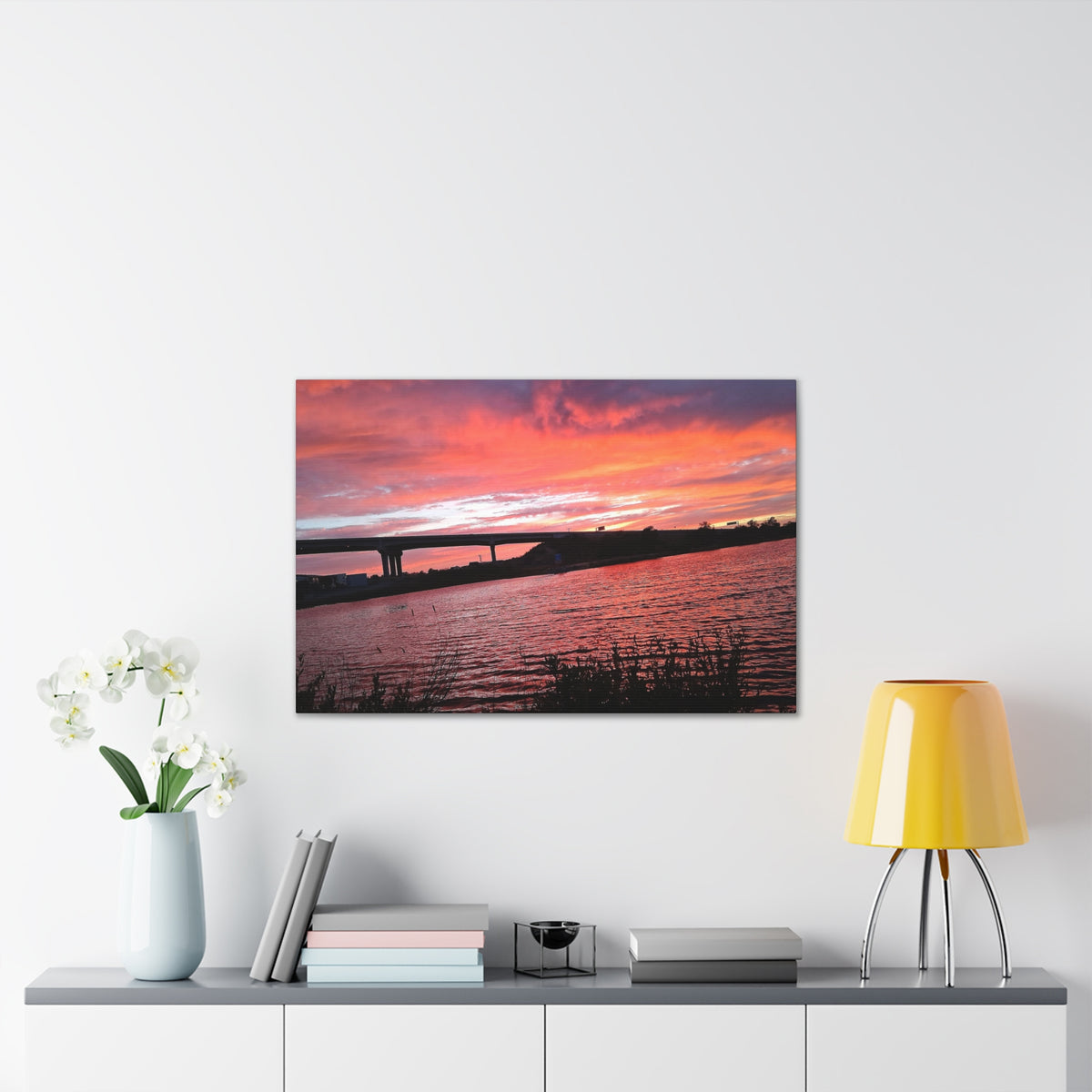 Sunset Bridge — Stretched Canvas Print