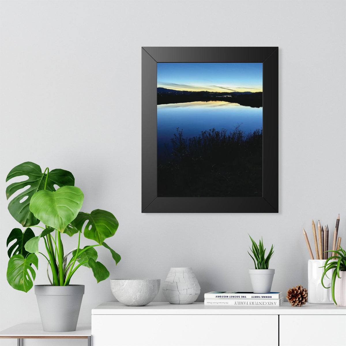 Sunset Lake Reflection — Framed Photo Poster