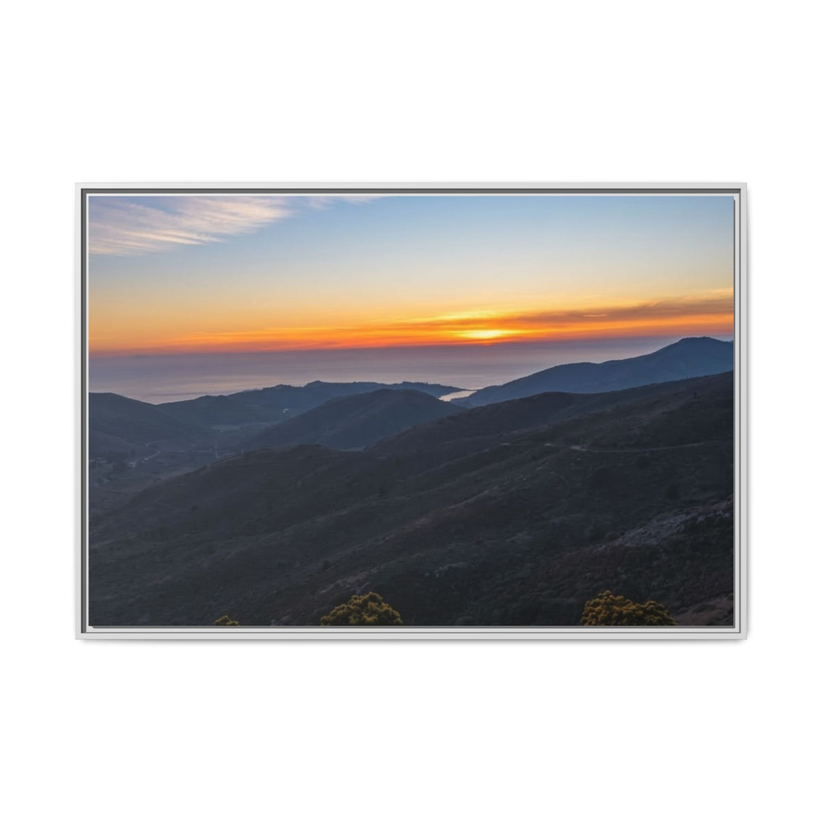 Sunset Mountain — Framed Matte Canvas Print