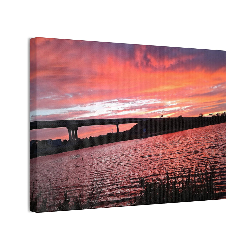 Sunset Bridge — Stretched Canvas Print