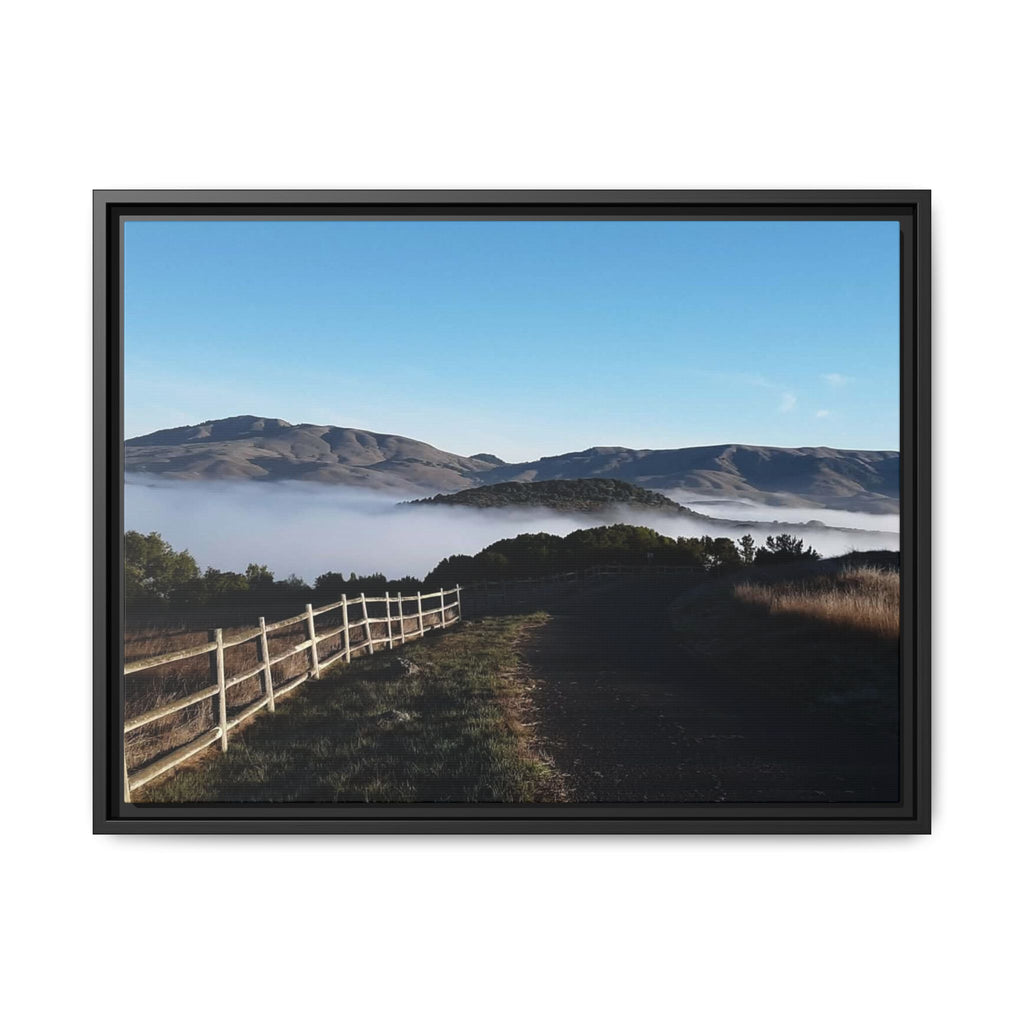 Coastal Fog Path — Framed Matte Canvas Print