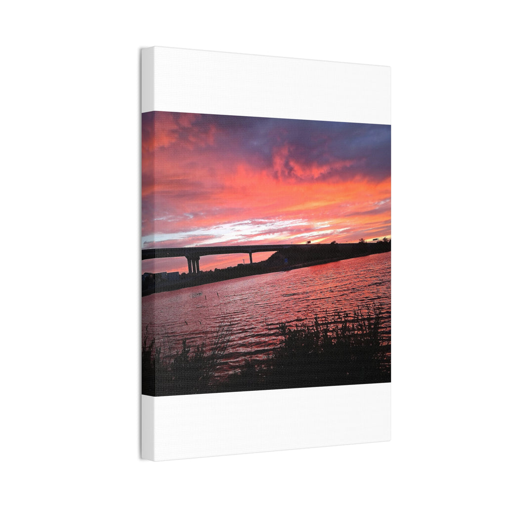 Sunset Bridge — Stretched Canvas Print