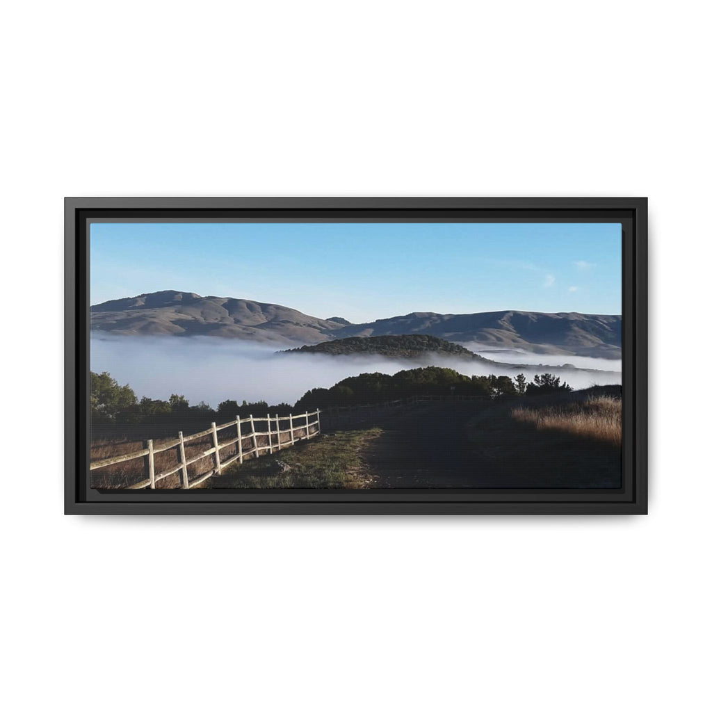 Coastal Fog Path — Framed Matte Canvas Print