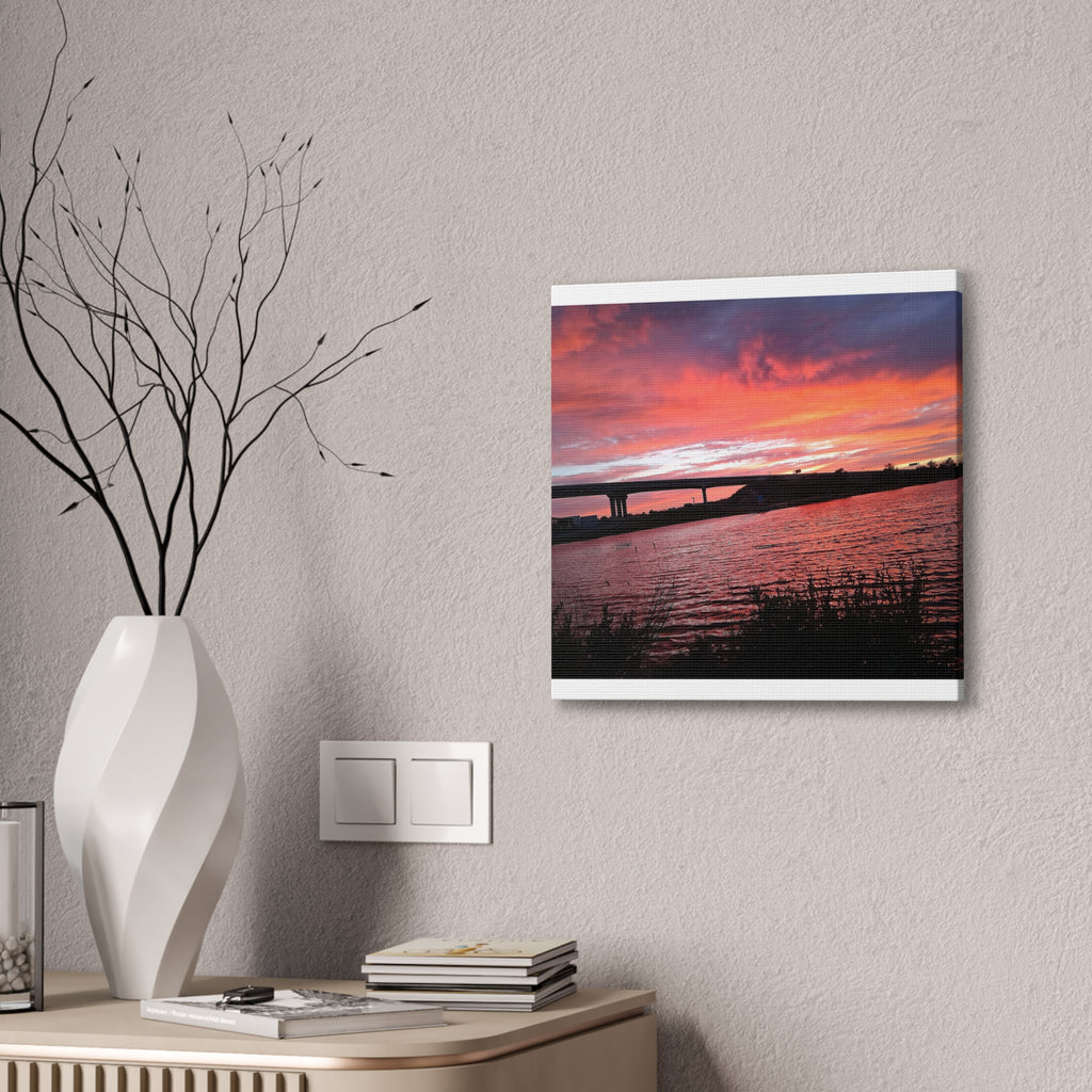 Sunset Bridge — Stretched Canvas Print