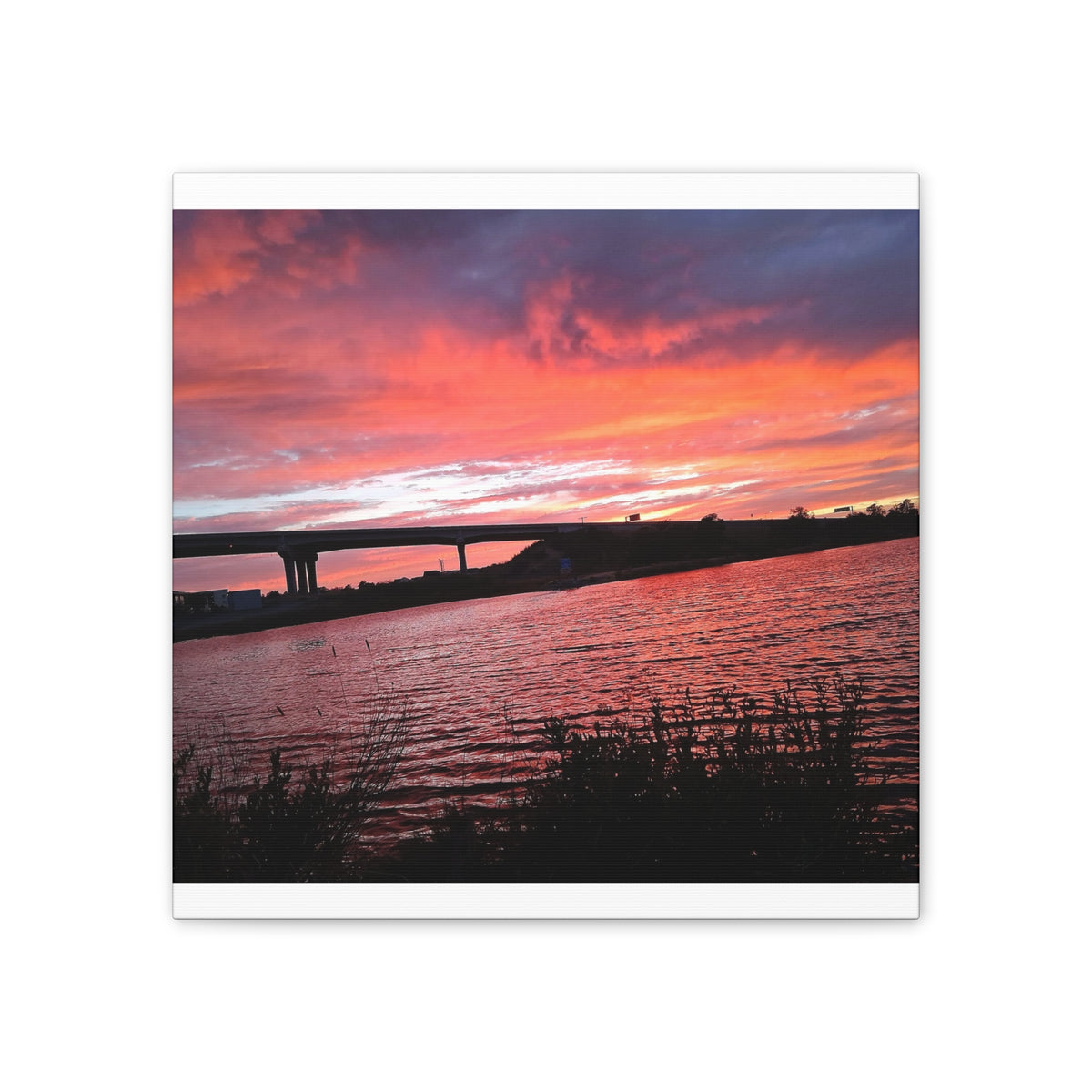Sunset Bridge — Stretched Canvas Print