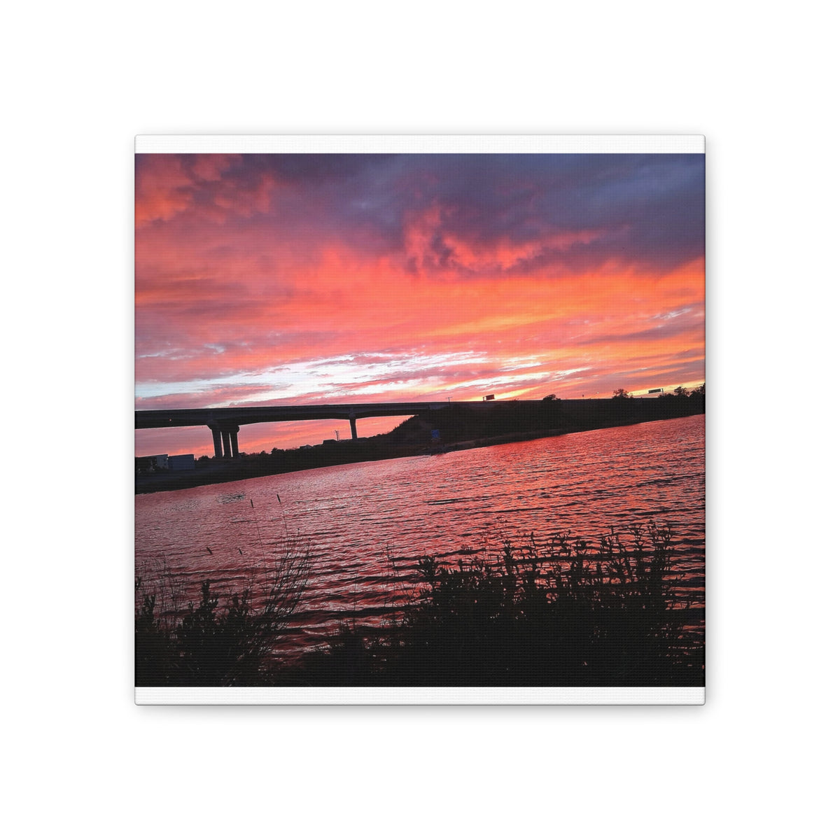 Sunset Bridge — Stretched Canvas Print