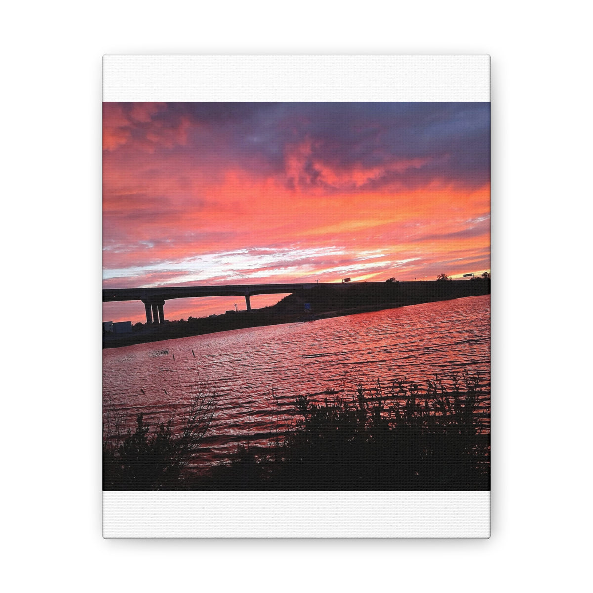 Sunset Bridge — Stretched Canvas Print