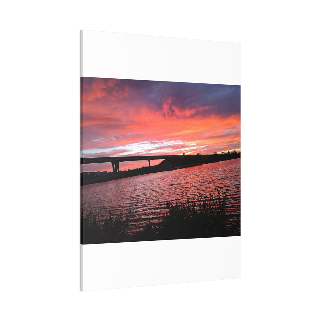 Sunset Bridge — Stretched Canvas Print