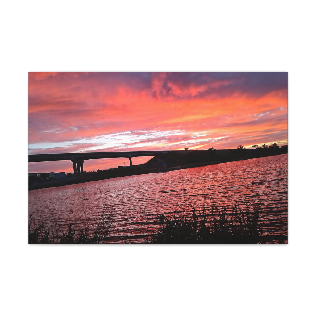 Sunset Bridge — Stretched Canvas Print