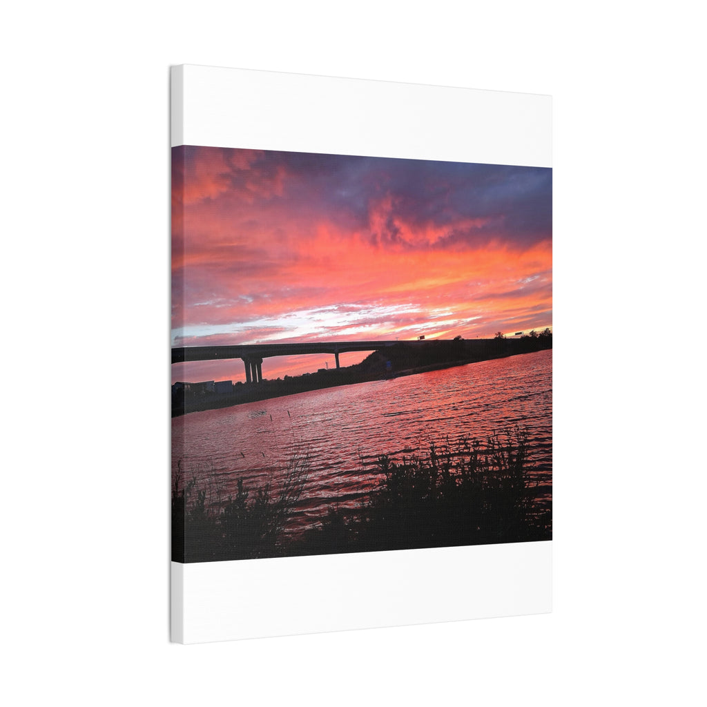 Sunset Bridge — Stretched Canvas Print