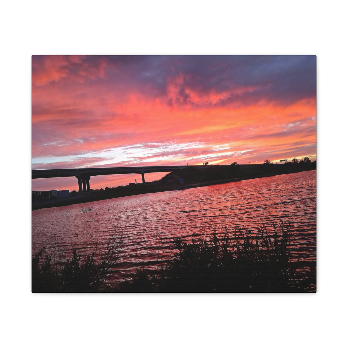Sunset Bridge — Stretched Canvas Print