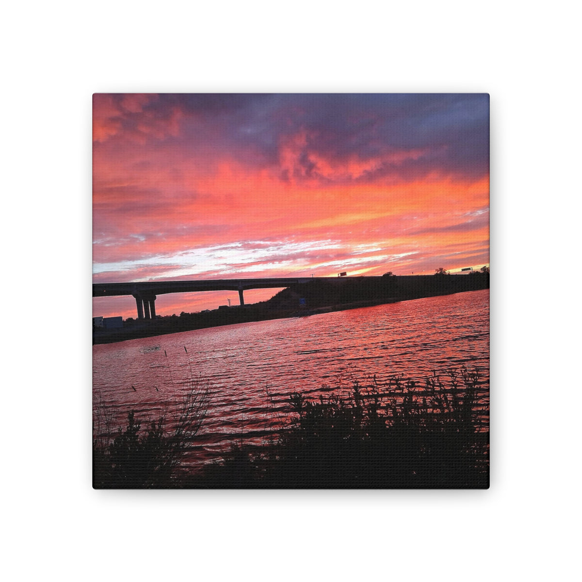 Sunset Bridge — Stretched Canvas Print