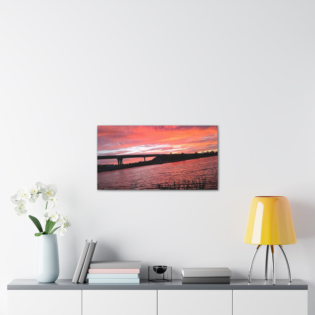 Sunset Bridge — Stretched Canvas Print