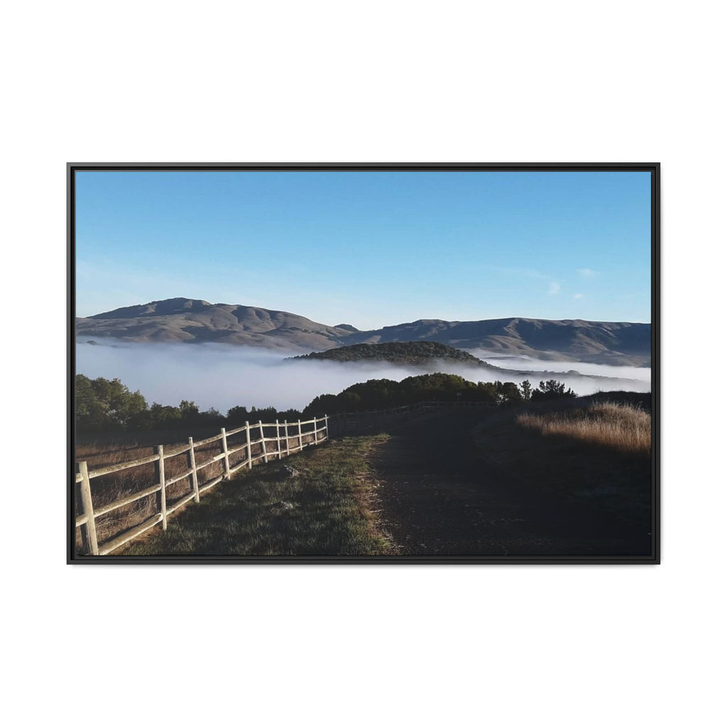 Coastal Fog Path — Framed Matte Canvas Print