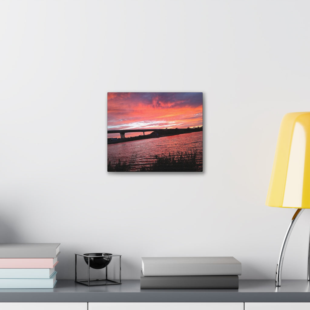 Sunset Bridge — Stretched Canvas Print