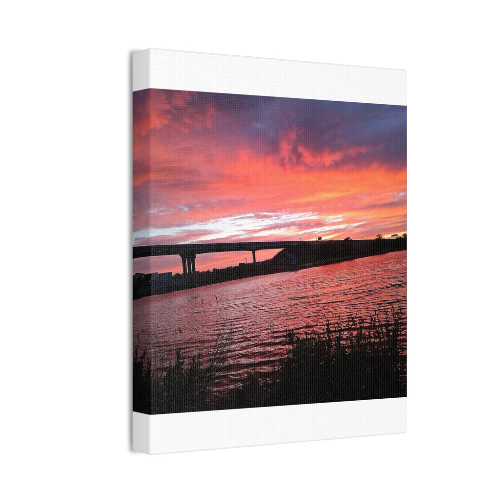 Sunset Bridge — Stretched Canvas Print