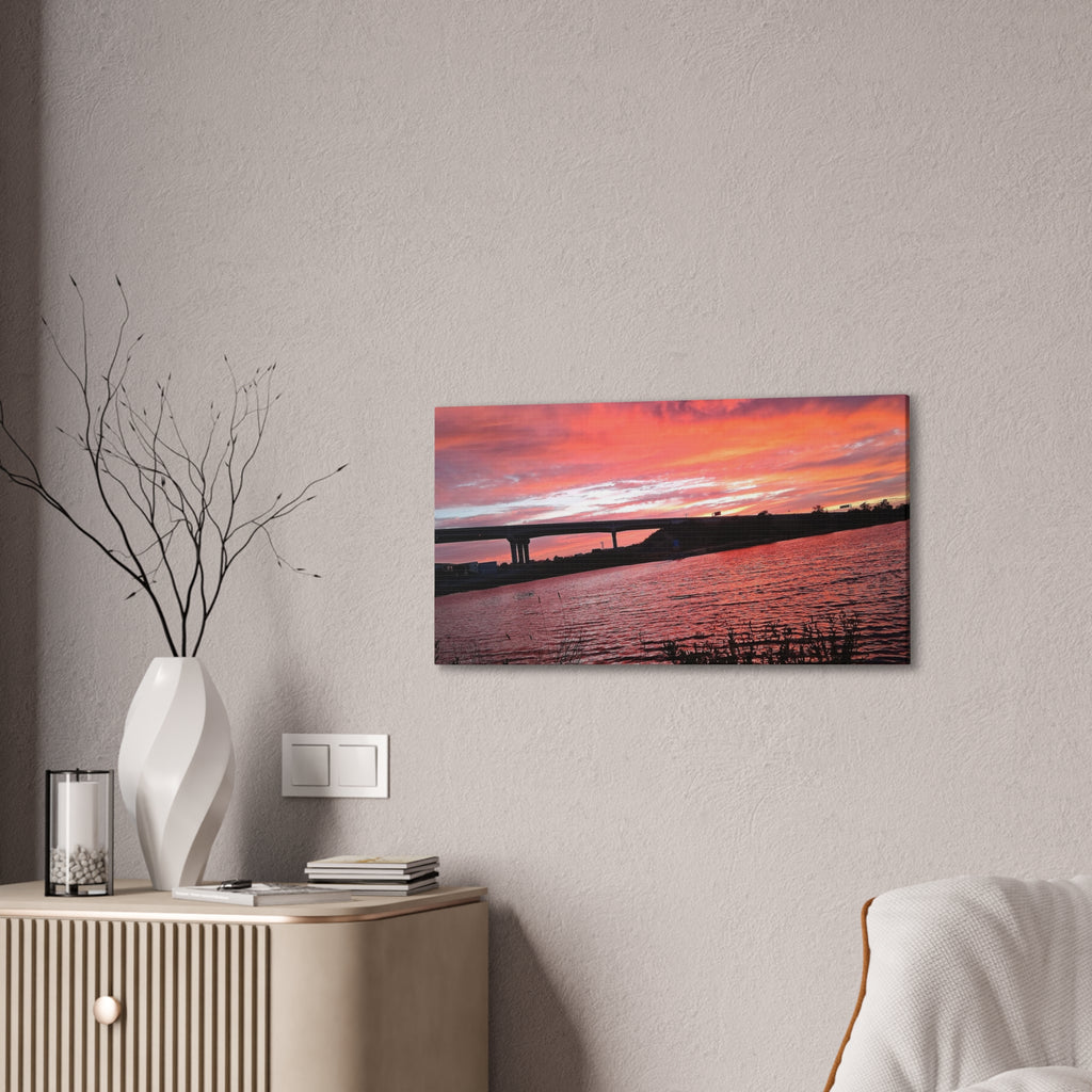 Sunset Bridge — Stretched Canvas Print