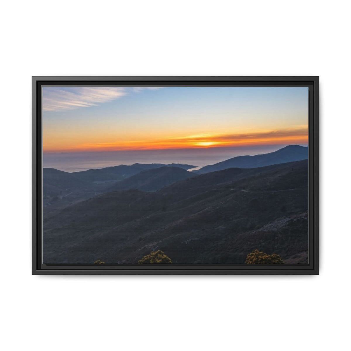 Sunset Mountain — Framed Matte Canvas Print