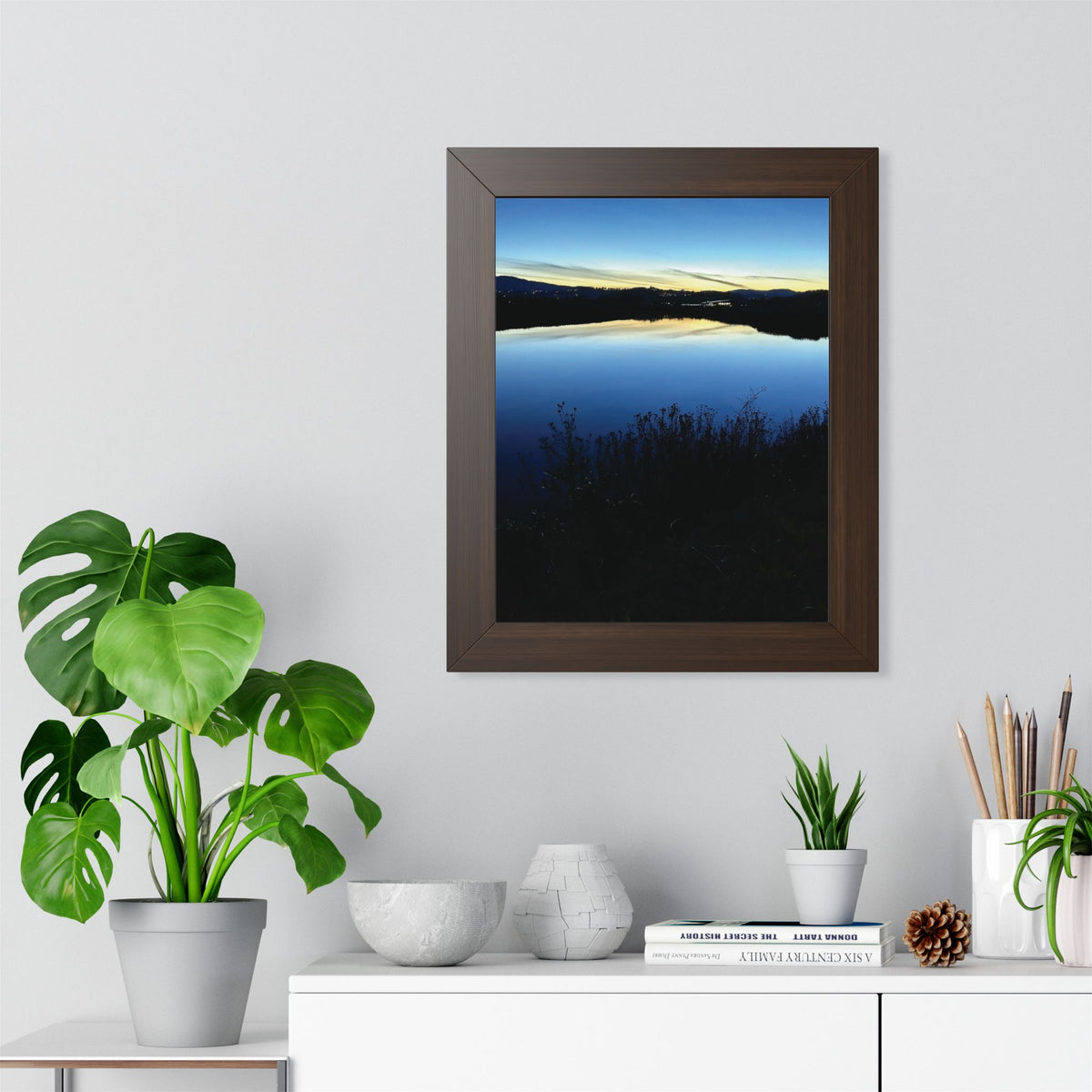 Sunset Lake Reflection — Framed Photo Poster