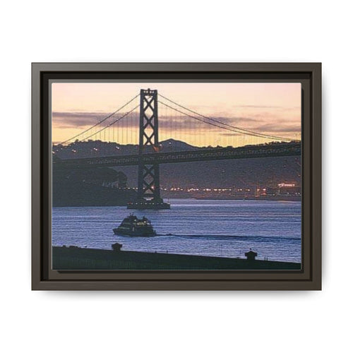 Bay Bridge sunset framed canvas wall art by Jenn Mallow