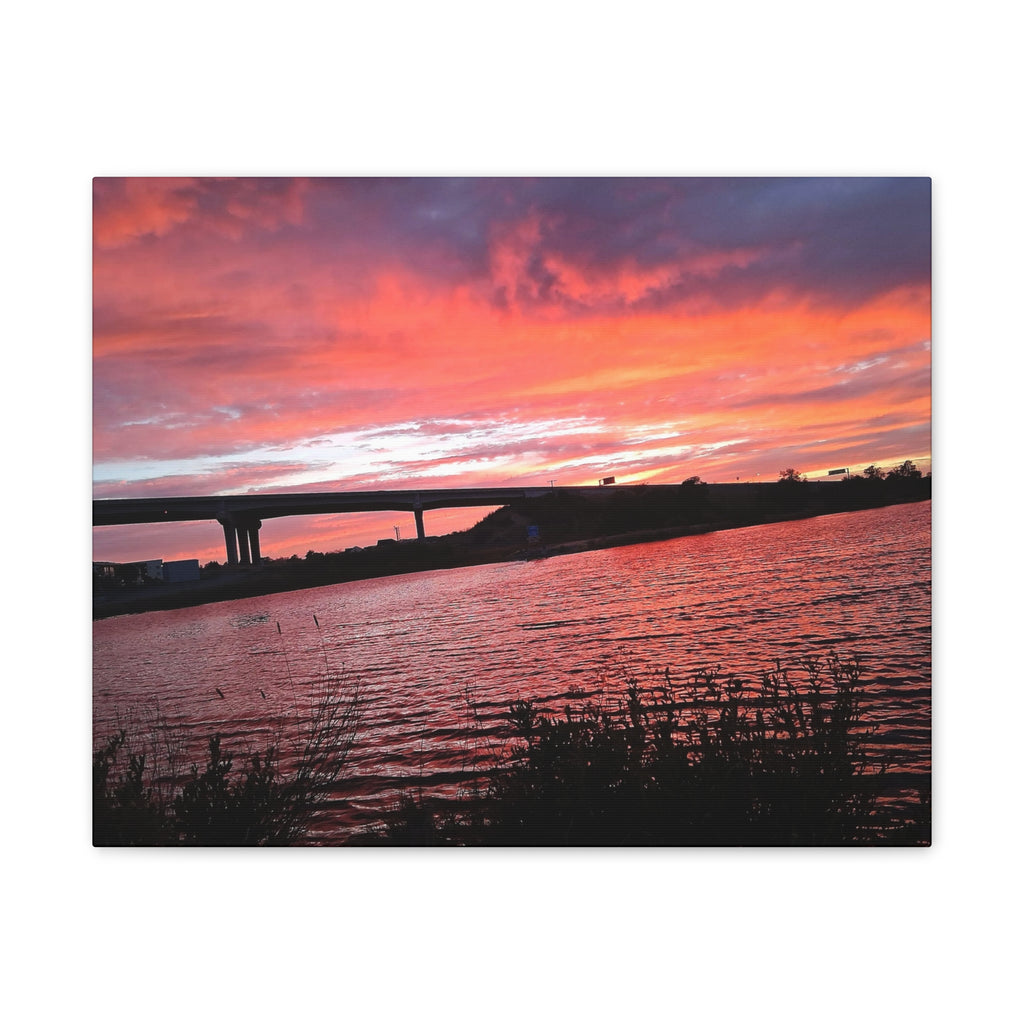 Sunset Bridge — Stretched Canvas Print
