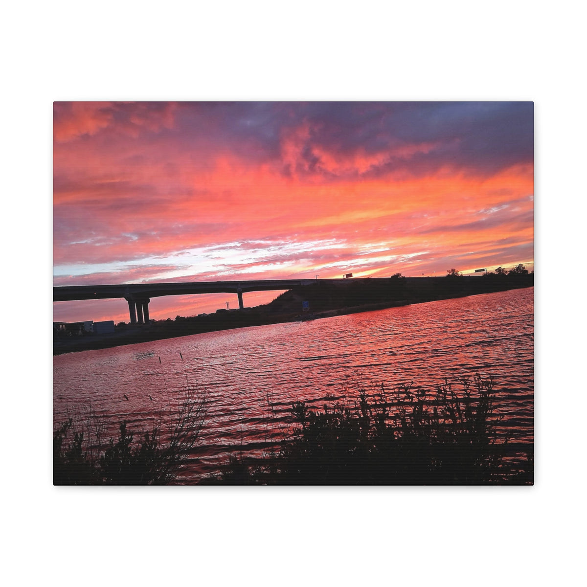 Sunset Bridge — Stretched Canvas Print