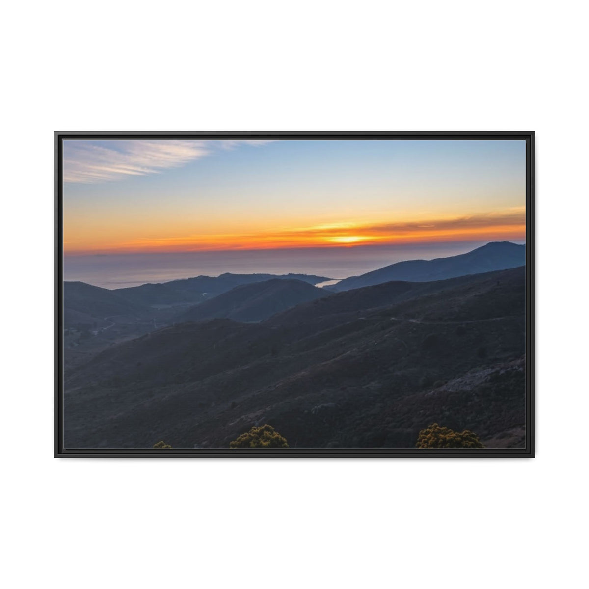 Sunset Mountain — Framed Matte Canvas Print