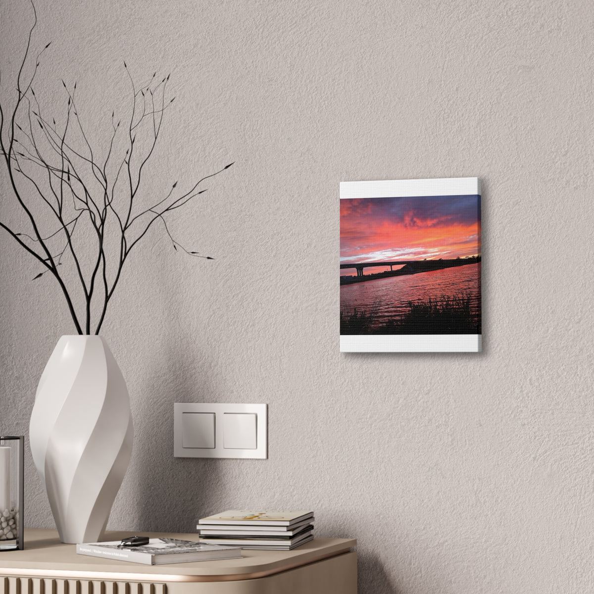 Sunset Bridge — Stretched Canvas Print