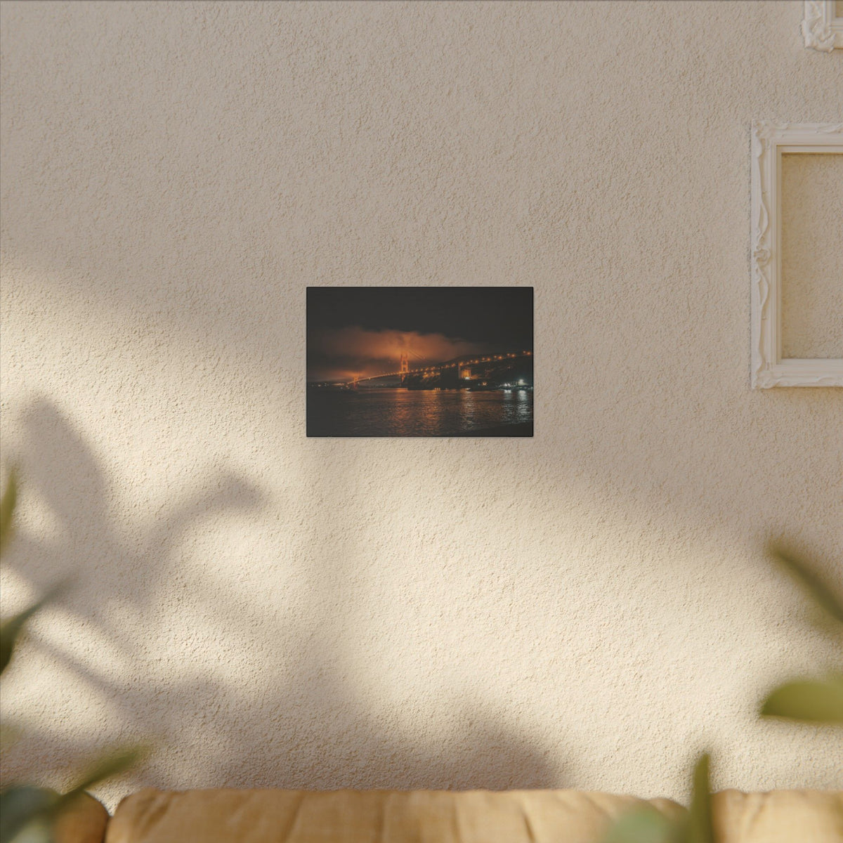 Golden Fog — Golden Gate Bridge Night Canvas Print